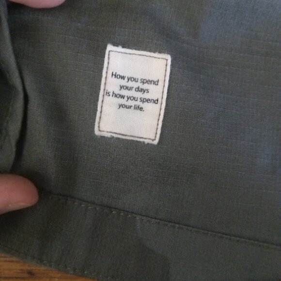 VUORI | Camo Oregano Green Ripstop Boxy Organic Cotton Button Up Front Jacket M - Picture 14 of 15